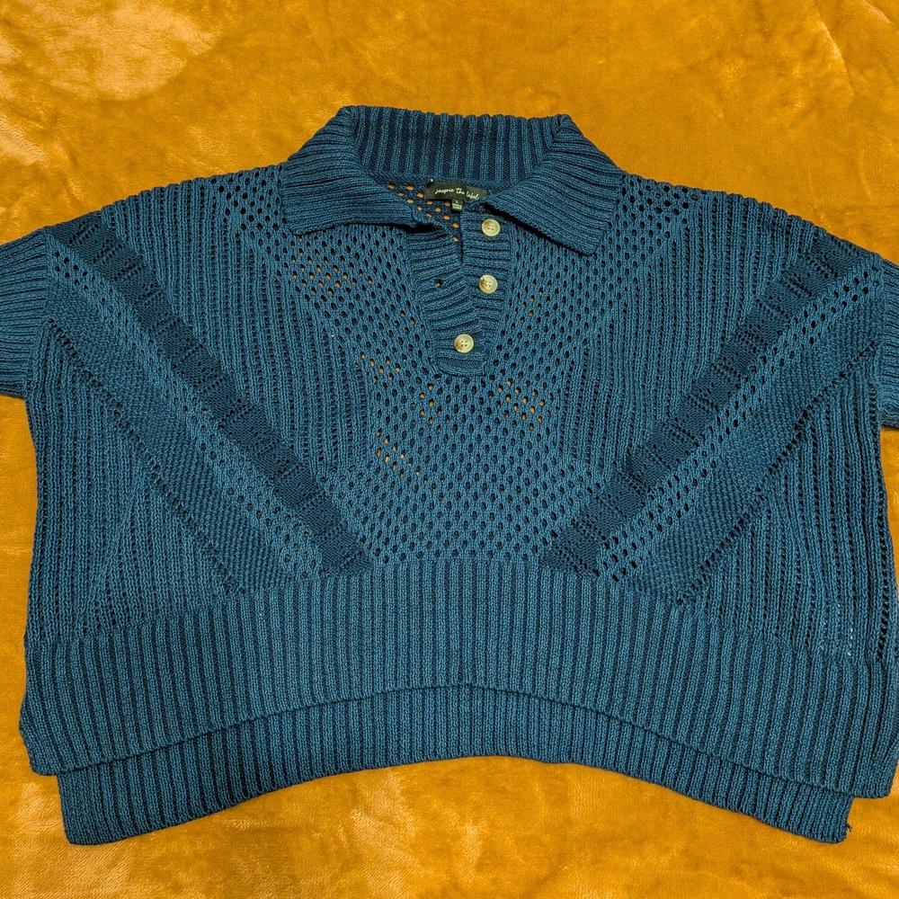 Blue Cropped Sweater
